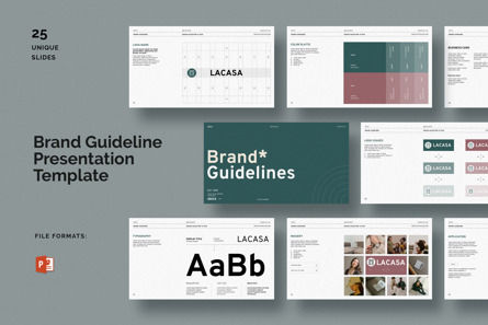 Brand Guidelines Presentation, Modele PowerPoint, 13855, Concepts commerciaux — PoweredTemplate.com
