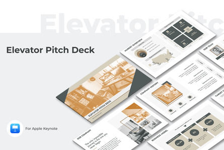 Elevator Pitch Deck Keynote Presentation Template, Modelo do Keynote da Apple, 13859, Negócios — PoweredTemplate.com