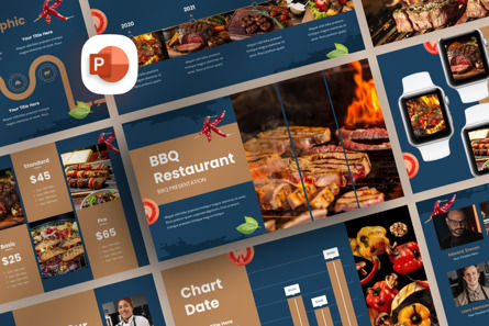 Barbeque Restaurant - PowerPoint Template, Plantilla de PowerPoint, 13873, Negocios — PoweredTemplate.com