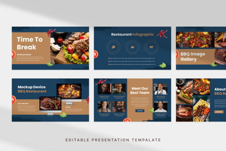 Barbeque Restaurant - PowerPoint Template, Folie 2, 13873, Business — PoweredTemplate.com