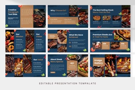 Barbeque Restaurant - PowerPoint Template, Diapositive 3, 13873, Business — PoweredTemplate.com