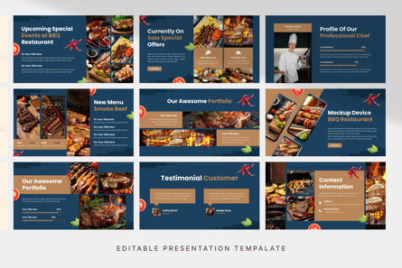 Barbeque Restaurant - PowerPoint Template, Folie 4, 13873, Business — PoweredTemplate.com