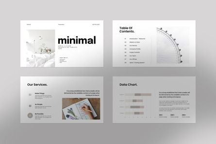 Minimal Presentation PowerPoint Template, Diapositiva 3, 13874, Conceptos de negocio — PoweredTemplate.com