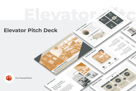 Elevator Pitch Deck PowerPoint Presentation Template, Modello PowerPoint, 13876, Lavoro — PoweredTemplate.com