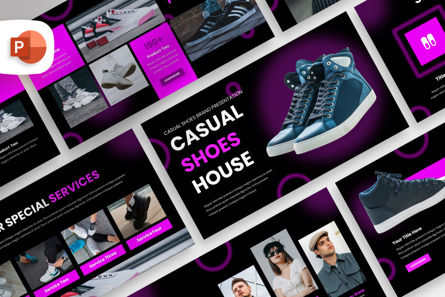 Casual Shoes Brand - PowerPoint Template, 파워 포인트 템플릿, 13881, 비즈니스 — PoweredTemplate.com