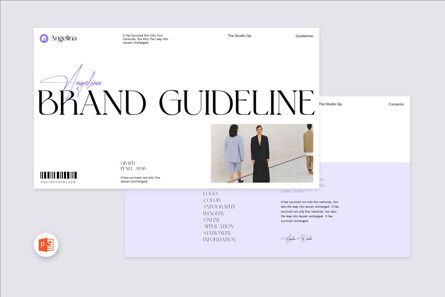 Angelina Brand Guideline Presentation, 파워 포인트 템플릿, 13883, 비즈니스 — PoweredTemplate.com