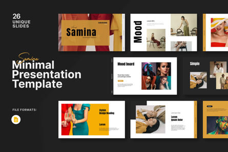 Samina Minimal Googleslide Presentation, Tema do Google Slides, 13912, Negócios — PoweredTemplate.com