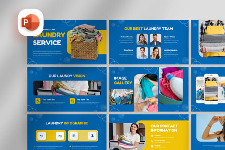 Laundry Service - PowerPoint Template, PowerPoint模板, 13914, 商业 — PoweredTemplate.com