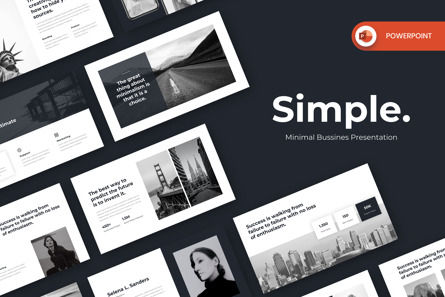 Simple - Minimal PowerPoint Template, PowerPoint Template, 13915, Business — PoweredTemplate.com