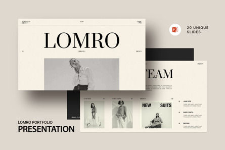 Lomro Portfolio PowerPoint Template, PowerPoint模板, 13916, 商业 — PoweredTemplate.com