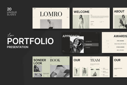 Lomro Portfolio PowerPoint Template, Diapositiva 2, 13916, Negocios — PoweredTemplate.com
