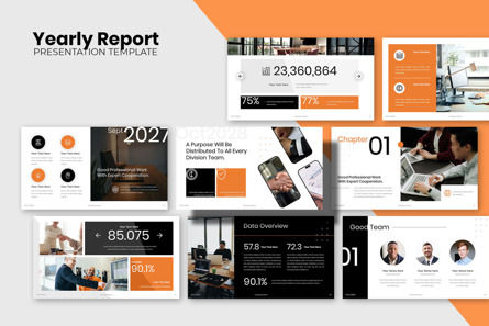 Yearly Report Annual Statistic Presentation Google Slides Template, Diapositiva 2, 13928, Negocios — PoweredTemplate.com