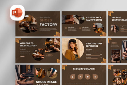 Shoes Factory - PowerPoint Template, Modello PowerPoint, 13934, Lavoro — PoweredTemplate.com