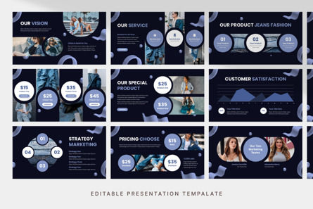 Y2K Modern Jeans Fashion - PowerPoint Template, Slide 3, 13935, Business — PoweredTemplate.com