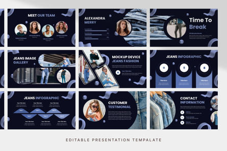 Y2K Modern Jeans Fashion - PowerPoint Template, Slide 4, 13935, Business — PoweredTemplate.com
