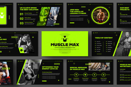 Gym Fitness Presentation Template, PowerPoint Template, 13940, Business — PoweredTemplate.com