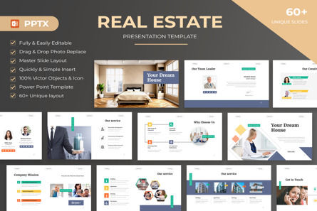 Creative Real Estate Presentation, Modelo do PowerPoint, 13949, Negócios — PoweredTemplate.com