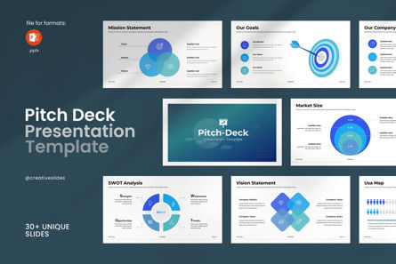 Pitch Deck PowerPoint Template, PowerPoint-sjabloon, 13950, Bedrijf — PoweredTemplate.com