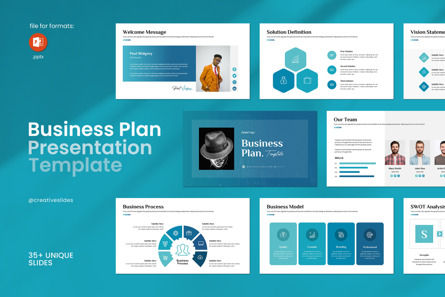 Business Plan PowerPoint Template, PowerPoint Template, 13951, Business — PoweredTemplate.com