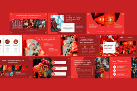 New Year Celebration Festival Presentation Powerpoint Template, スライド 4, 13952, Art & Entertainment — PoweredTemplate.com