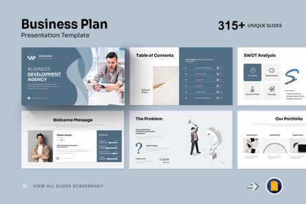 Business Plan Google Slide Template, Google Slides Theme, 13953, Business — PoweredTemplate.com