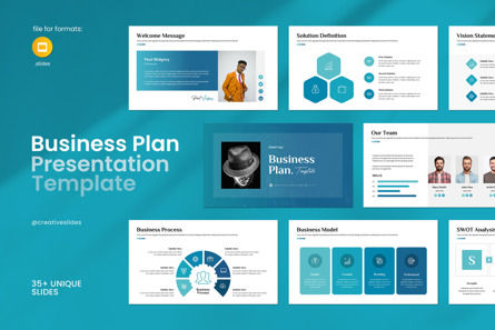 Business Plan Google Slides Template, Google幻灯片主题, 13958, 商业 — PoweredTemplate.com