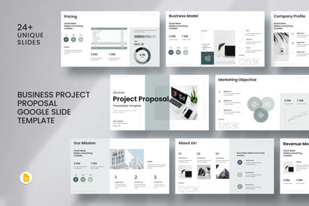 Business Project Proposal Google Slide Template, Google幻灯片主题, 13961, 商业 — PoweredTemplate.com
