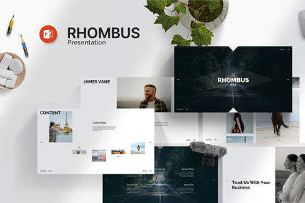 Rhombus PowerPoint Template, PowerPoint模板, 13971, 商业 — PoweredTemplate.com