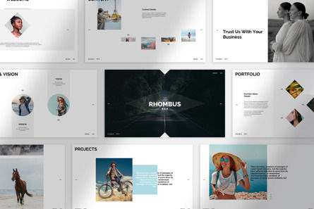 Rhombus PowerPoint Template, Diapositive 6, 13971, Business — PoweredTemplate.com