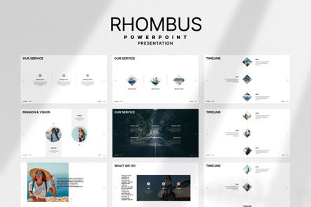 Rhombus PowerPoint Template, Diapositiva 8, 13971, Negocios — PoweredTemplate.com