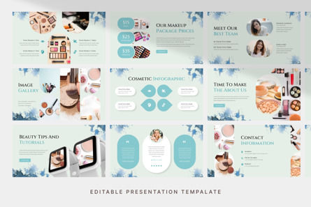 Watercolored Cosmetics Brand - PowerPoint Template, Slide 3, 13980, Art & Entertainment — PoweredTemplate.com
