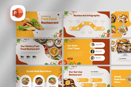 Fast Food Restaurant - PowerPoint Template, Templat PowerPoint, 13981, Bisnis — PoweredTemplate.com