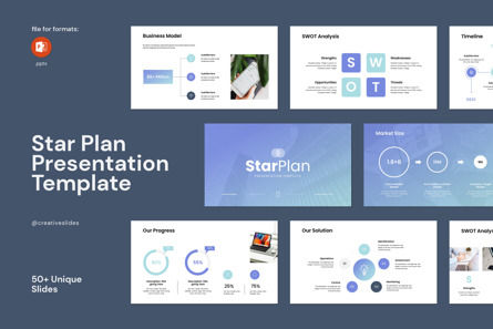 Star Plan PowerPoint Presentation Template, 파워 포인트 템플릿, 13990, 비즈니스 — PoweredTemplate.com
