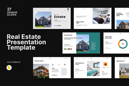 Real Estate Googleslide Presentation, Tema Google Slides, 13992, Real Estate — PoweredTemplate.com