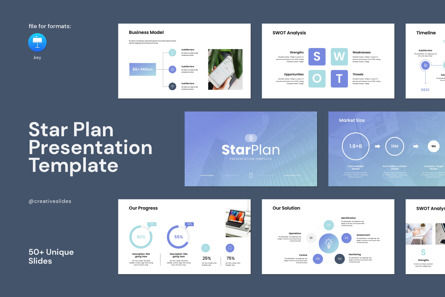 Star Plan Keynote Presentation Template, Apple基調講演テンプレート, 14001, ビジネス — PoweredTemplate.com