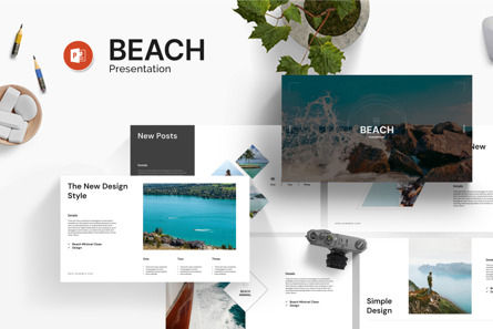 Beach PowerPoint Template, 14005, Business — PoweredTemplate.com