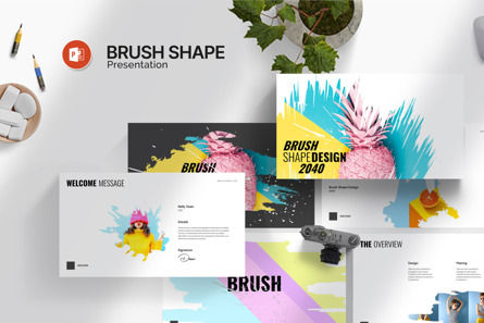 Brush Shape Design, 14008, Business — PoweredTemplate.com