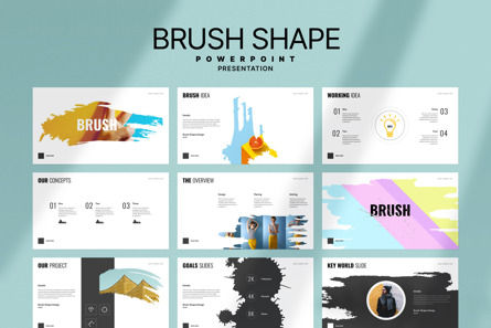 Brush Shape Design, Slide 7, 14008, Business — PoweredTemplate.com