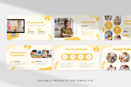 Cute Baby Daycare - PowerPoint Template, Slide 2, 14020, Lavoro — PoweredTemplate.com
