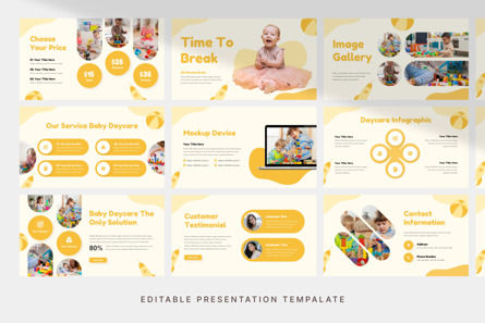 Cute Baby Daycare - PowerPoint Template, Slide 3, 14020, Lavoro — PoweredTemplate.com