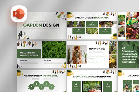 Garden Design Company - PowerPoint Template, PowerPoint-sjabloon, 14021, Bedrijf — PoweredTemplate.com