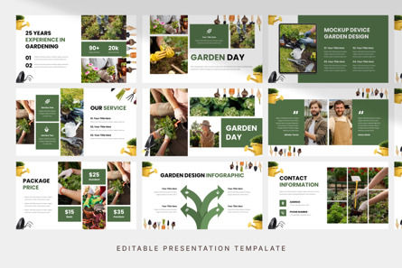 Garden Design Company - PowerPoint Template, Slide 3, 14021, Lavoro — PoweredTemplate.com