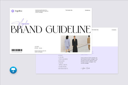 Angelina Brand Guidelines Template, Keynote Template, 14023, Business — PoweredTemplate.com