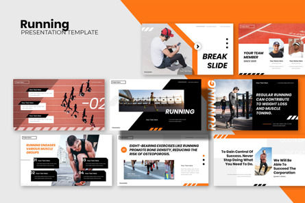 Running Athlete Sport Presentation Powerpoint Template, Slide 2, 14026, Health and Recreation — PoweredTemplate.com
