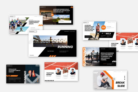 Running Athlete Sport Presentation Powerpoint Template, Slide 6, 14026, Health and Recreation — PoweredTemplate.com