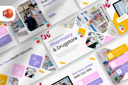 Pharmacy and Drugstore - PowerPoint Template, Templat PowerPoint, 14030, Bisnis — PoweredTemplate.com