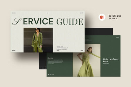 Service Guide PowerPoint Template, Modello PowerPoint, 14040, Lavoro — PoweredTemplate.com