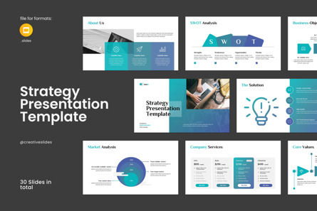 Business Strategy Google Slides Template, Google Presentaties-thema, 14044, Bedrijf — PoweredTemplate.com