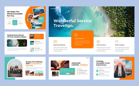 Travellgo - Travel Agency Google Slide Template, Diapositiva 4, 14049, Vacaciones/ Ocasiones especiales — PoweredTemplate.com