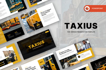 Taxius - Taxi Service PowerPoint Template, 파워 포인트 템플릿, 14050, 비즈니스 — PoweredTemplate.com